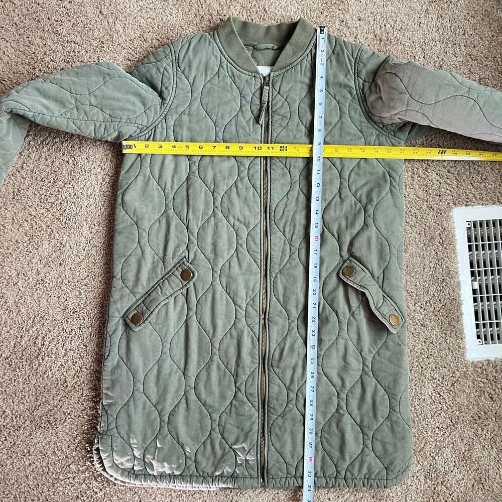 Avec de Filles Quilted Zip Jacket Anthropologie Sage Green Size M - Picture 3 of 13